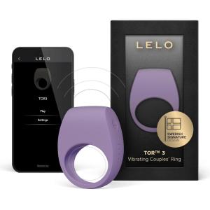 LELO TOR 3 Vibrating Penis Ring App Connected Adult Toy for Man and Woman, Couples Sex Toy with 8 Pleasure Settings for Enhanced Sensation, Silicone Cock Ring, Black(Violet Dusk)
