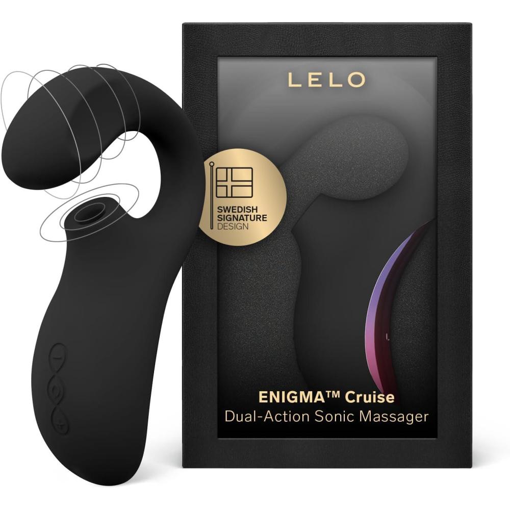 imageLELO Enigma Cruise Dual Stimulator Waterproof Clitoral Vibrator Intimate Sex Toy with 8 Vibrating Patterns Rabbit Sex Toy Vibrator for Women BlackBlack