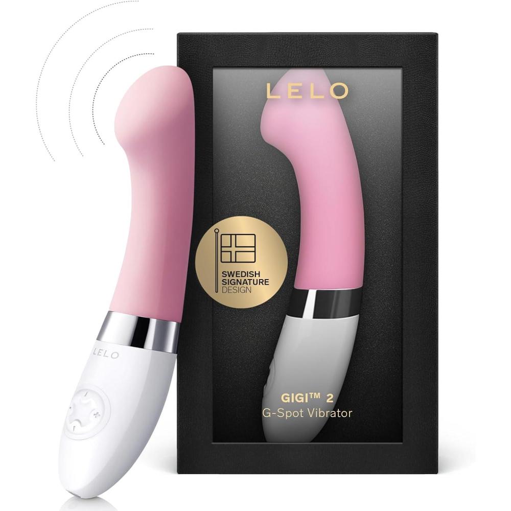 imageLELO Gigi 2 G Spot Vibrator for Her Personal Massager Powerful G Spot Toy with 8 Vibration Patterns Curved Silent Vibrator for Mind Blowing Fun Adult Toy GreyPink