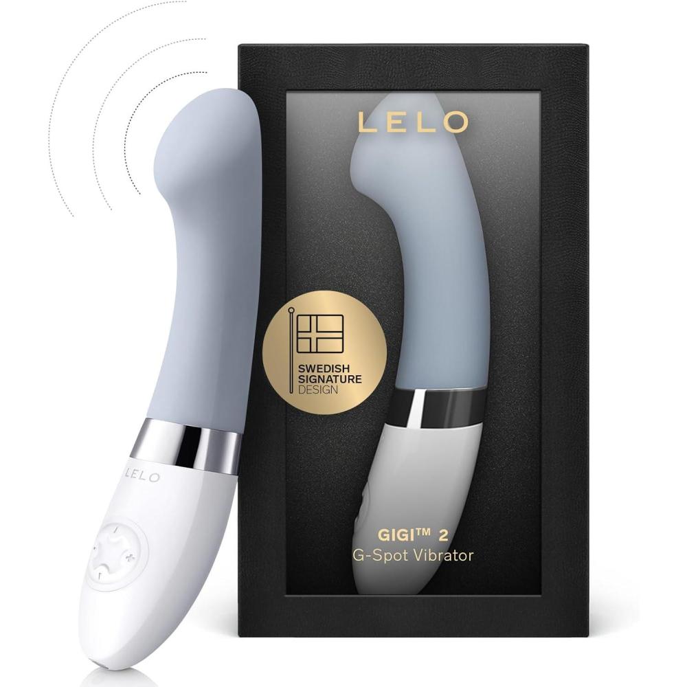 imageLELO Gigi 2 G Spot Vibrator for Her Personal Massager Powerful G Spot Toy with 8 Vibration Patterns Curved Silent Vibrator for Mind Blowing Fun Adult Toy GreyGrey