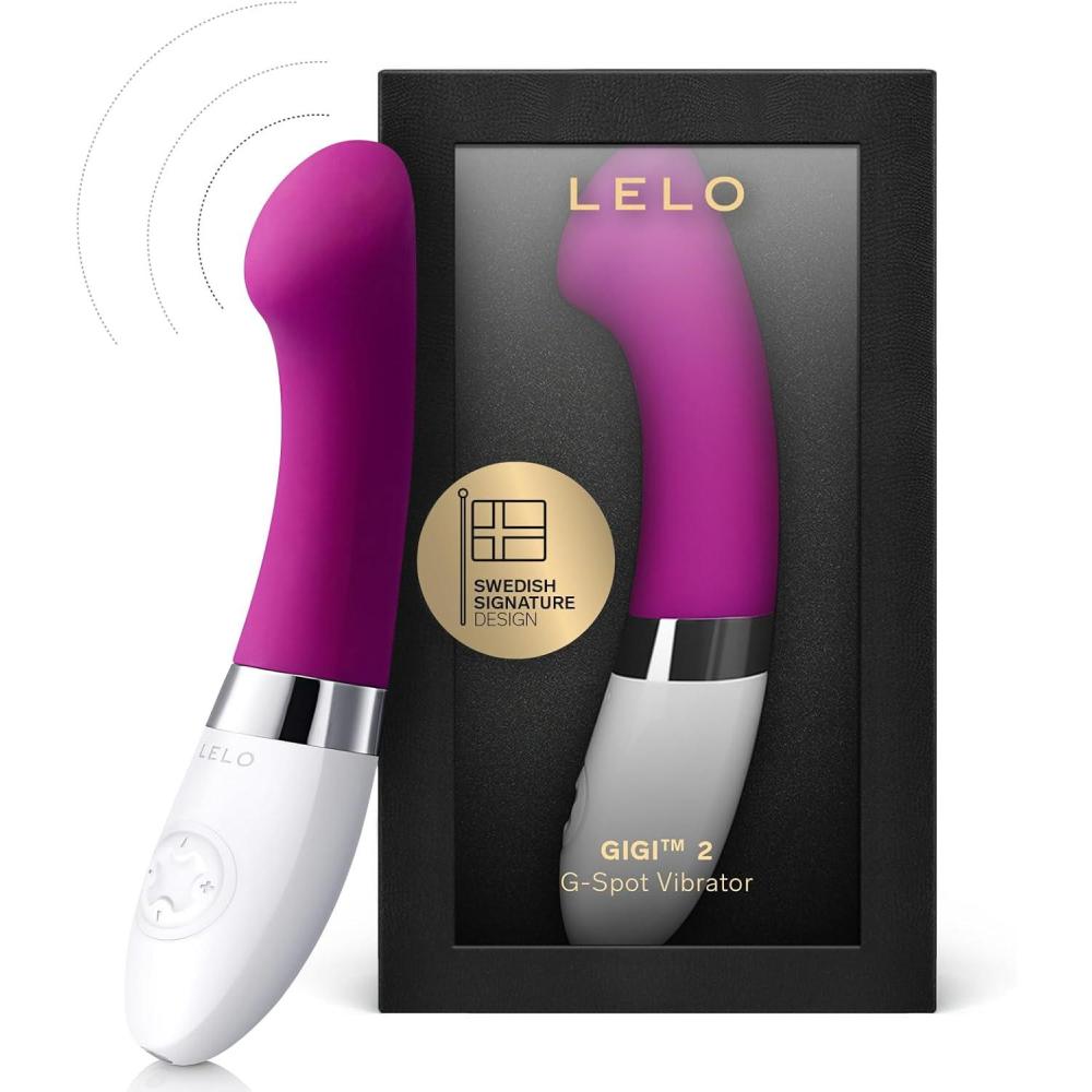 imageLELO Gigi 2 G Spot Vibrator for Her Personal Massager Powerful G Spot Toy with 8 Vibration Patterns Curved Silent Vibrator for Mind Blowing Fun Adult Toy GreyDeep Rose