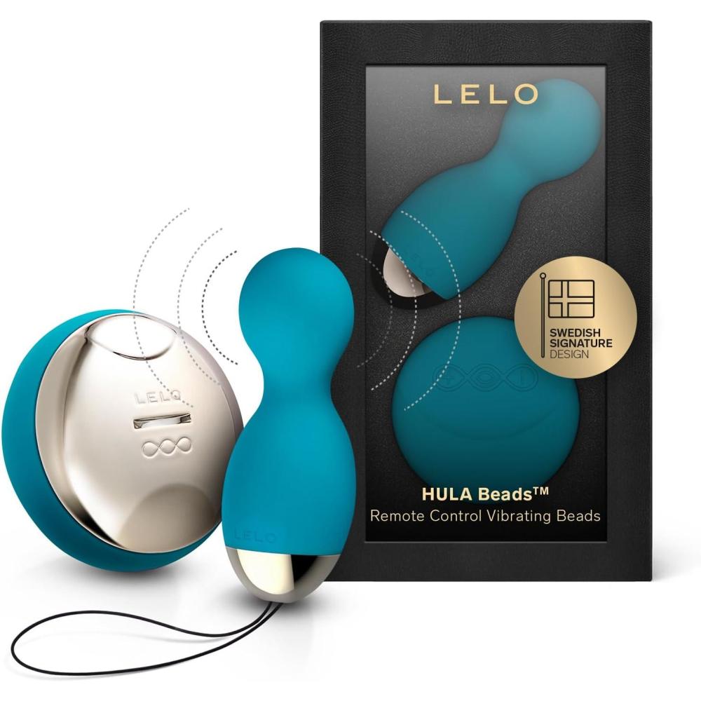 imageLELO Hula Beads Twisting Turning and Vibrating Pleasure Beads Kegel Balls for Women Vibrator Egg Ben Wa Balls Bullet Vibration Egg Wireless Remote Control Vibrator BlackOcean Blue