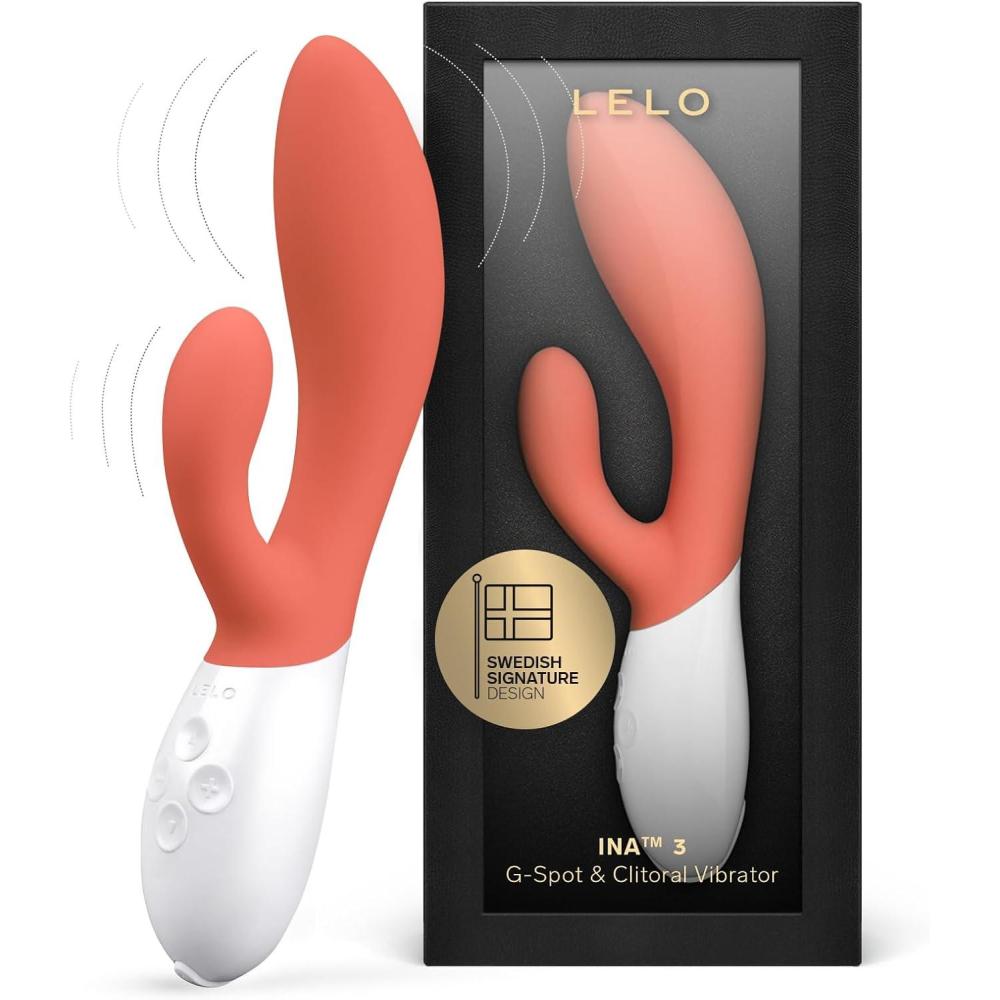 imageLELO INA 3 G Spot Rabbit Vibrator Clitoral Rabbit Vibrator for Women with 10 Vibrating Modes and Waterproof Design Sex Toys for Women Rabbit Toys for Womens Pleasure SeafoamCoral
