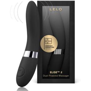 LELO Elise 2, G Spot Vibrator for Her, Sex Toy for Female, Waterproof Vibrator for Women with Dual Motor Toy for Stronger Stimulation, Black(Black)