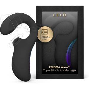 LELO Enigma Wave Triple Stimulation Vibrator for Women, Clit Vibrator and G-spot Vibrator with WaveMotion Technology and 8 Vibrating Patterns, Triple Pleasure Rabbit Sex Toy with Triple Motor, Black(Black)