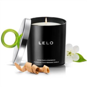 LELO Flickering Touch Massage Candle, Melts into Massage Oil, Scented Candle Body Massage Oil, Luxury Skin Treatment, Snow Pear & Cedarwood Scent(Pear)