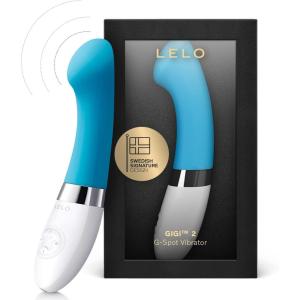 LELO Gigi 2 G Spot Vibrator for Her, Personal Massager, Powerful G Spot Toy with 8 Vibration Patterns, Curved Silent Vibrator for Mind Blowing Fun, Adult Toy, Grey(Turquoise Blue)