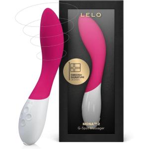 LELO Mona 2 G Spot Vibrator for Women, G Spot Toy for Discrete Pleasure, Curved Vibrator Sex Toy for G Spot, Adult Toy with 6 Intensity Modes, Cerise(Cerise)