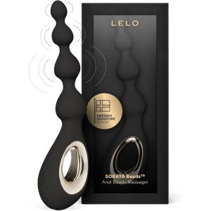 LELO Soraya Beads Vibrating Anal Beads Massager with Bow-Motion Technology and 8 Vibrating Patterns, Adult Anal Toys (Black)(Black)
