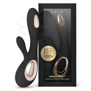 LELO Soraya Wave Luxurious G Spot Rabbit Vibrator Sex Toy, Vibrators for Women with Unique WaveMotion Technology Thrusting Vibrator for a Full Body Pleasure Experience, Adult Sex Toy, Blue(Black)