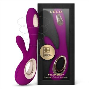 LELO Soraya Wave Luxurious G Spot Rabbit Vibrator Sex Toy, Vibrators for Women with Unique WaveMotion Technology Thrusting Vibrator for a Full Body Pleasure Experience, Adult Sex Toy, Blue(Deep Rose)