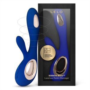 LELO Soraya Wave Luxurious G Spot Rabbit Vibrator Sex Toy, Vibrators for Women with Unique WaveMotion Technology Thrusting Vibrator for a Full Body Pleasure Experience, Adult Sex Toy, Blue(Midnight Blue)
