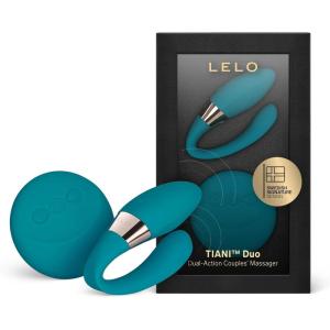 LELO TIANI Duo Couples Vibrator for Men and Women with 2 Powerful Motors and 8 Vibrations Settings, Completely Waterproof Adult Sex Toys for Couples, Sex Toys for Her, Vibrator for Couples, Black(Ocean Blue)