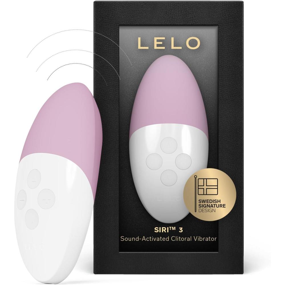 imageLELO SIRI 3 Sound Activated Small Personal Vibrator Mini Massager with 8 Pleasure Settings with SoundSense Technology Waterproof Bullet Vibrator for Clit Pistachio CreamSoft Pink