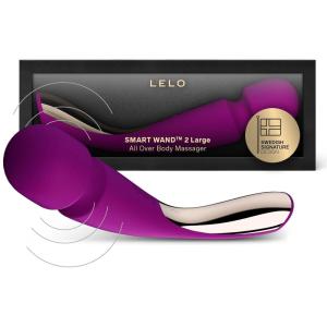 LELO Smart Wand 2 Large All-Over Body Handheld Waterproof Vibrator and Wand Massager, Vibrating Massager for Her and Wand Massagers for Neck and Back with 10 Vibration Patterns, Aqua(Deep Rose)